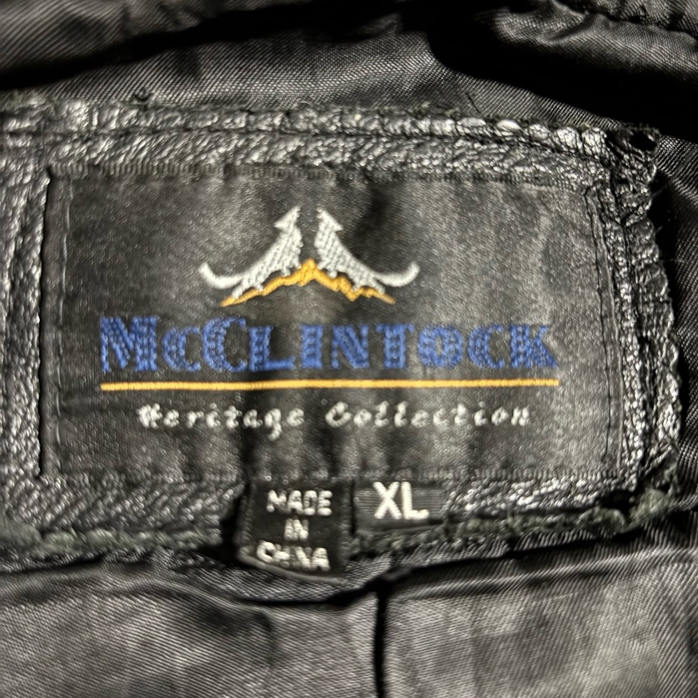 McClintock Heritage Collection Black Leather Biker Jacket. Genuine Leather. - Picture 3 of 11